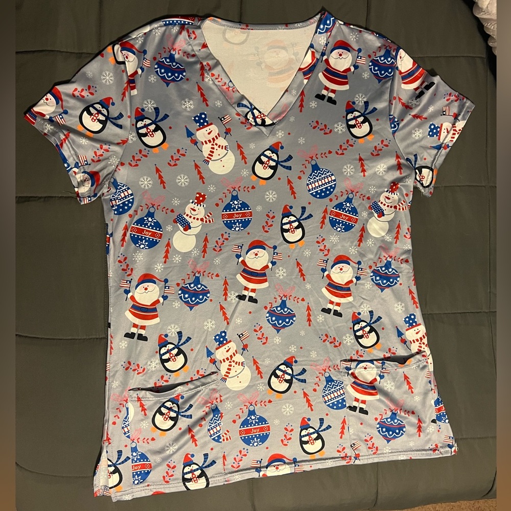 Christmas Scrub Top
